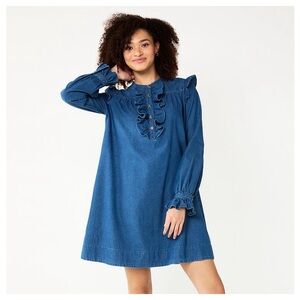 Draper James Blue Ruffle Dress